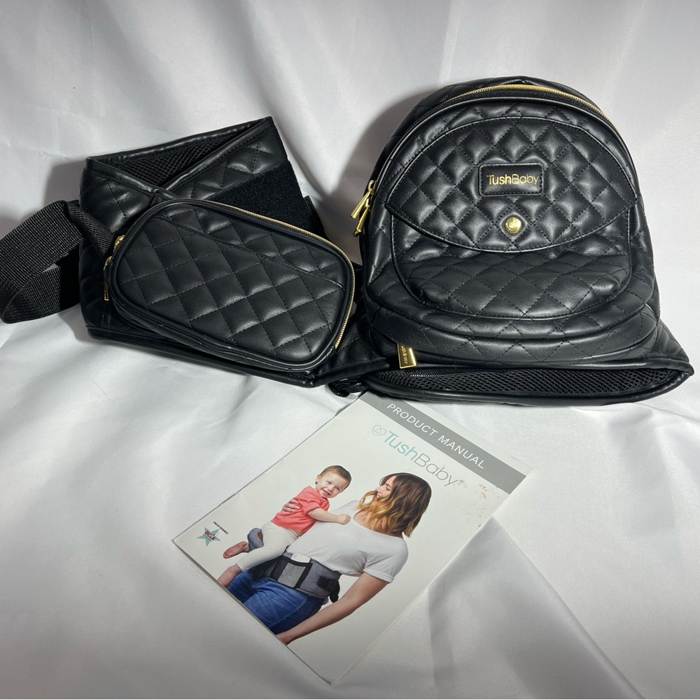 NEW Tushbaby vegan leather black hip carrier